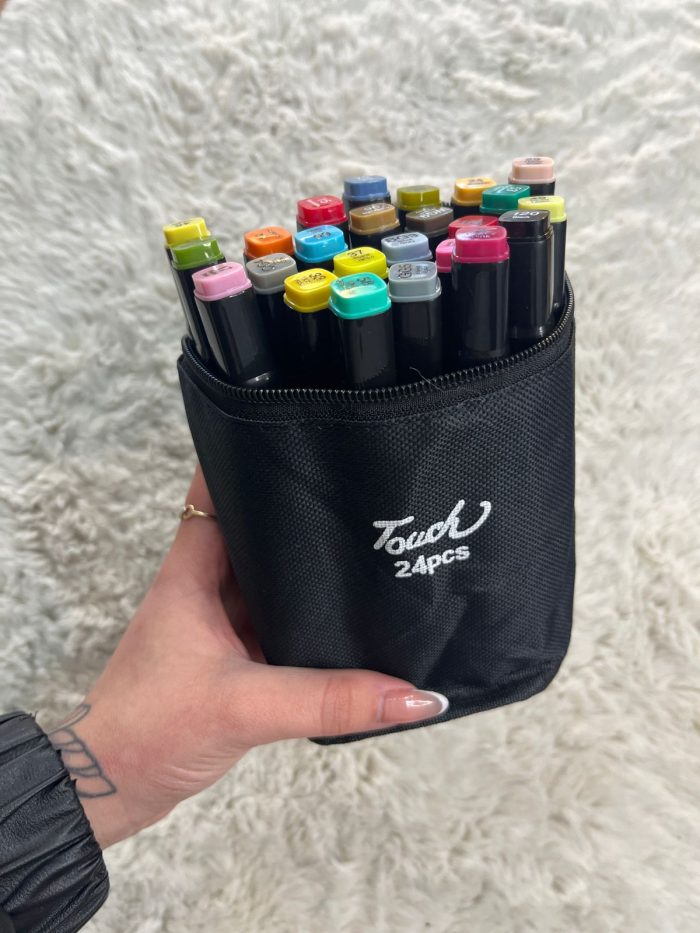 kit canetas 24 cores ponta dupla kit canetas 24 cores ponta dupla