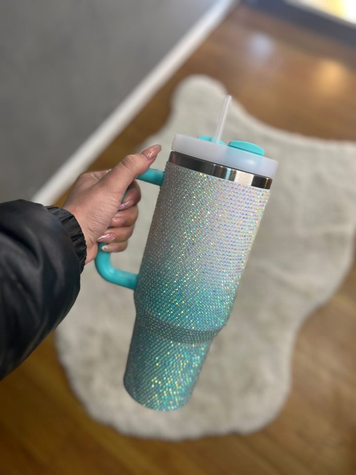 copo tÉrimoco 1200ml strass roxo/verde