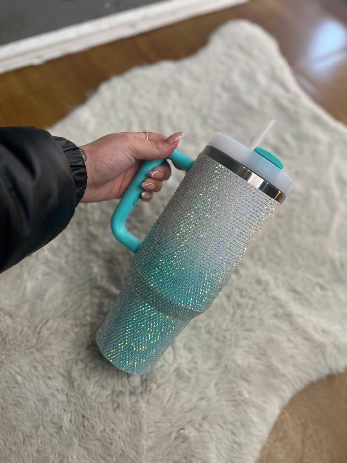 copo tÉrimoco 1200ml strass roxo/verde copo tÉrimoco 1200ml strass roxo/verde