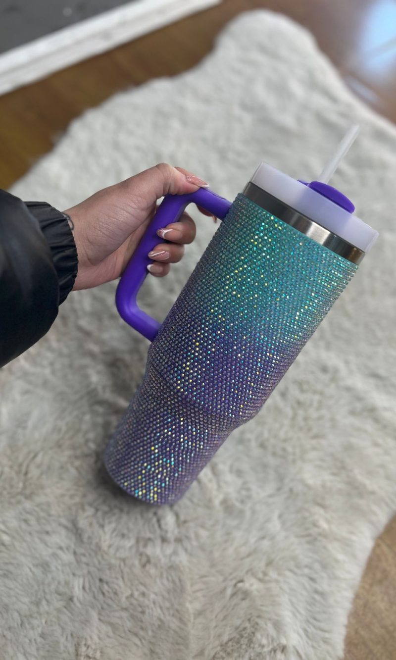 copo tÉrimoco 1200ml strass roxo/verde