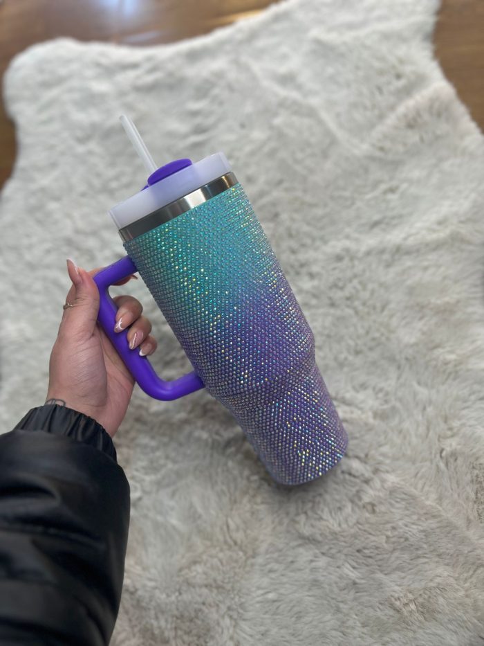 copo tÉrimoco 1200ml strass roxo/verde