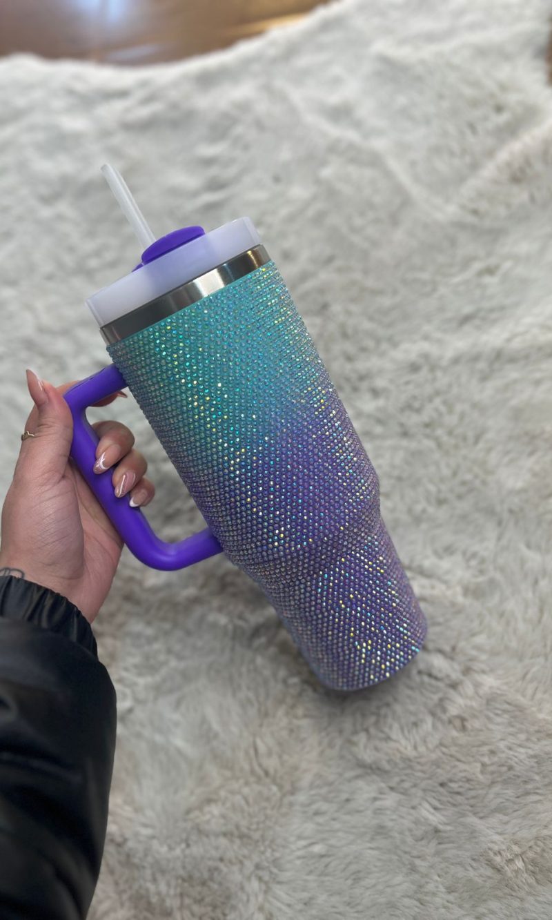 copo tÉrimoco 1200ml strass roxo/verde