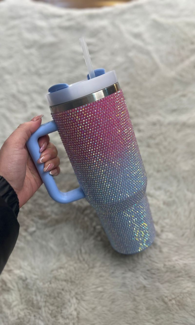 copo tÉrimoco 1200ml strass lilas/branco (cópia)