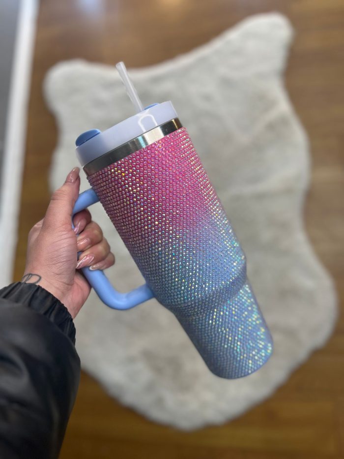 copo tÉrimoco 1200ml strass lilas/branco (cópia)